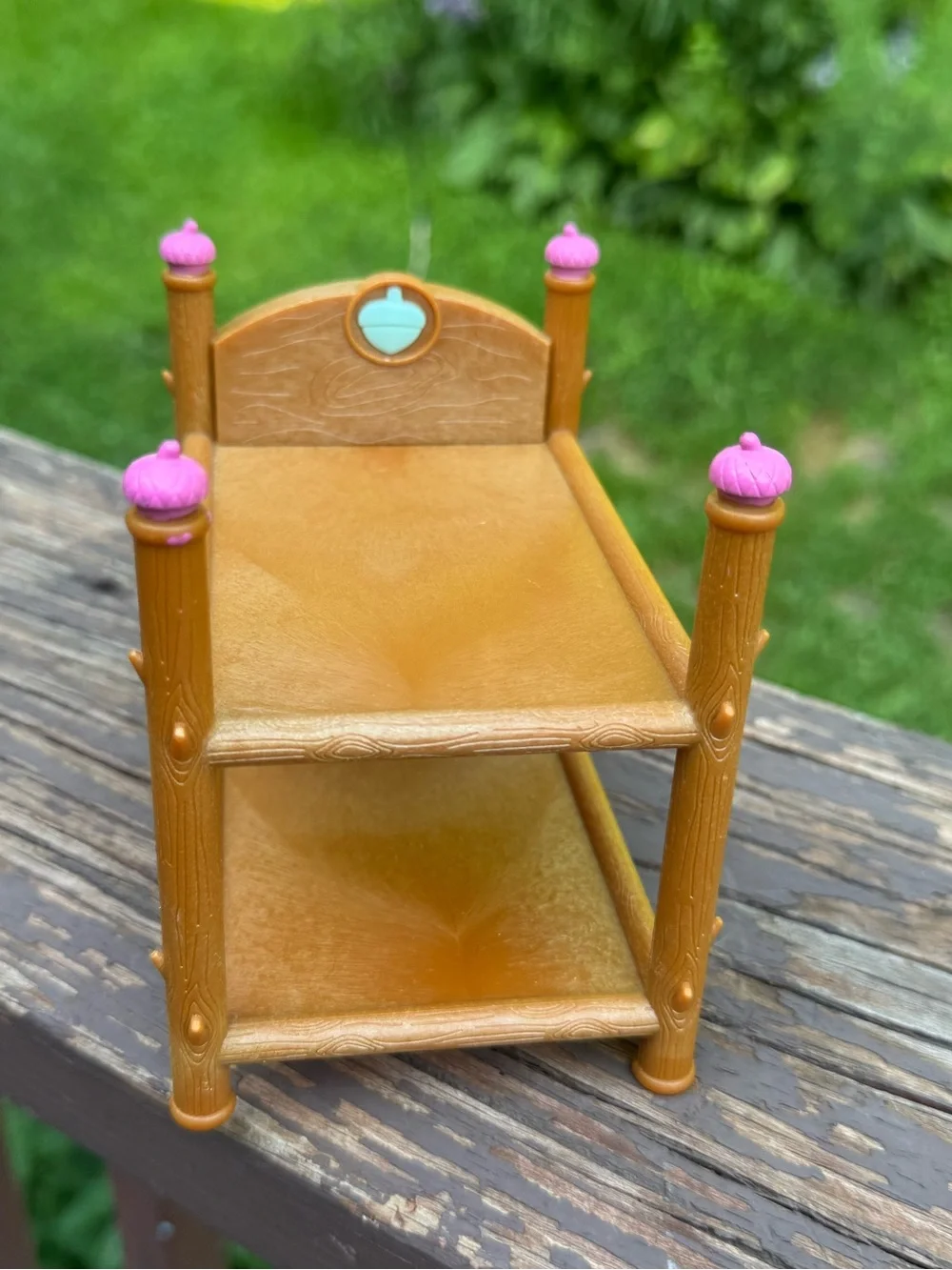 Tan Doll Bunk Shelf with Pink Accents - Kids Dolls & Accessories